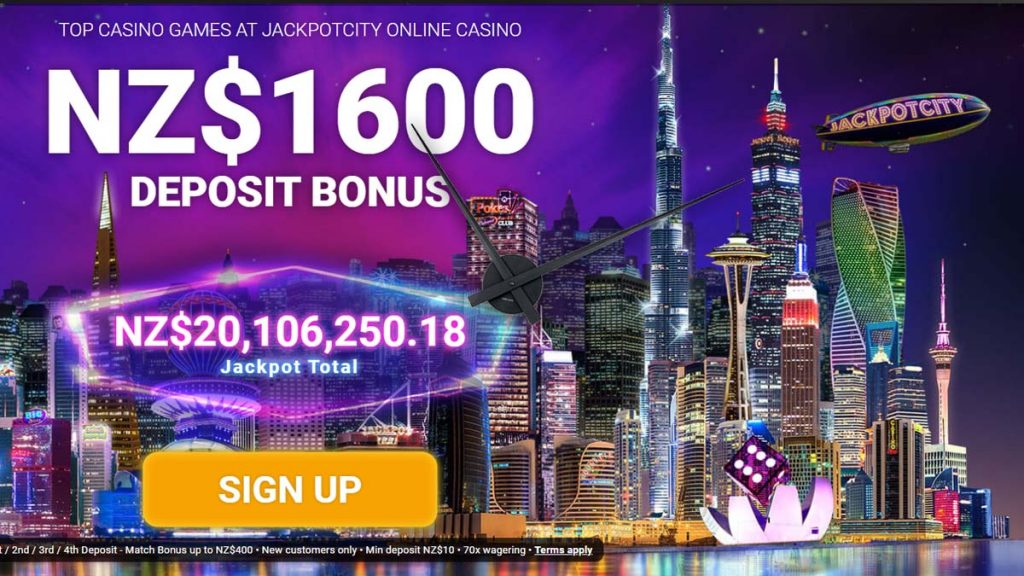 Jackpot City Casino NZ home page